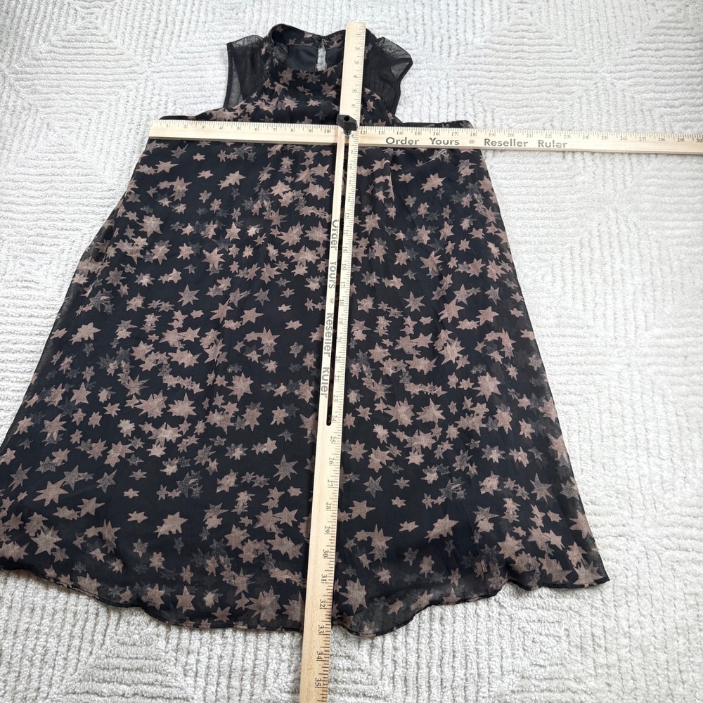 BCBGeneration Star Print Dress Womens S Black Celestial Whimsigoth Ethereal Edgy - Picture 9 of 13